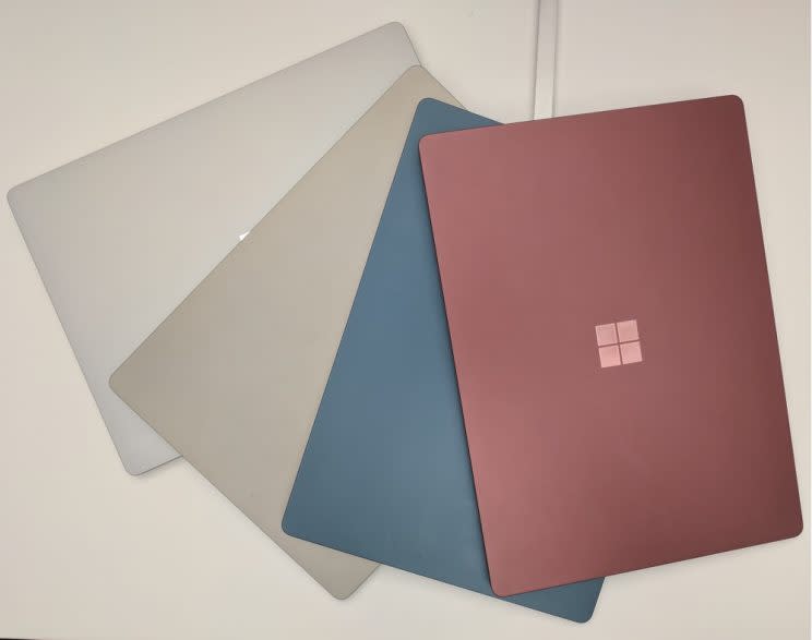 The Surface Laptop's four color options.