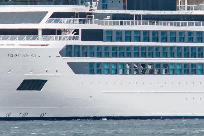 The giant wave broke several panes of glass on the Viking Polaris cruise ship sailing in Antarctic waters in a storm on November 29.