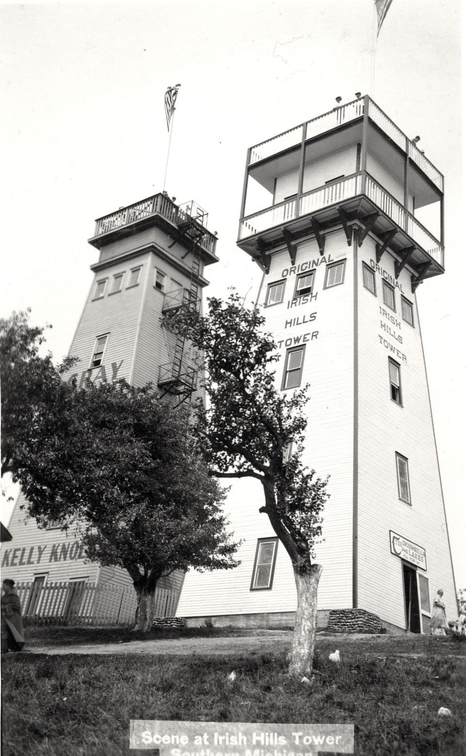 The Irish Hills towers, a competition between a landowner and a development company, were constructed 100 years ago this year. While closed, they still stand atop a hill along U.S. 12, silent guards to a century of changes and progress.