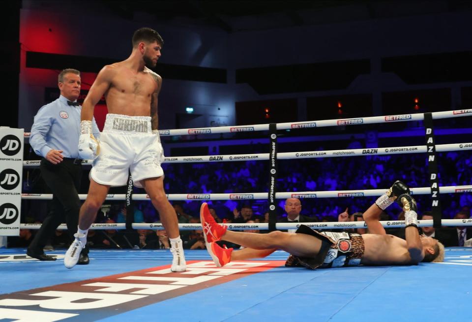 Cordina floors Kenichi Ogawa with a brutal right cross in 2022 (Getty)