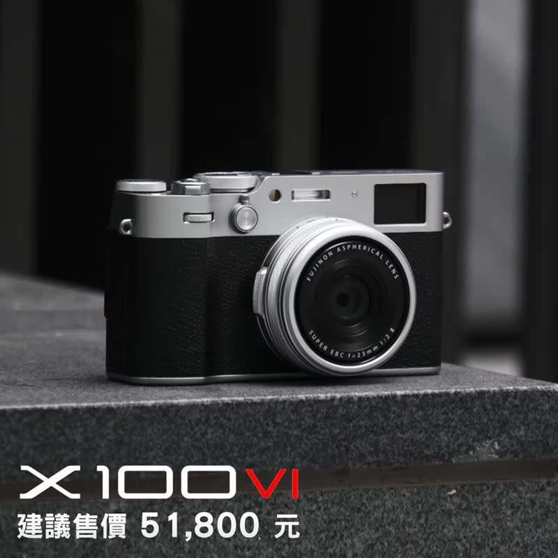 恆昶實業宣布，X100VI將於明（4/2）中午13:00之後，全台各經銷通路陸續上架，建議售價為新台幣51,800元。（圖／翻攝自富士相機Fujifilm Taiwan）