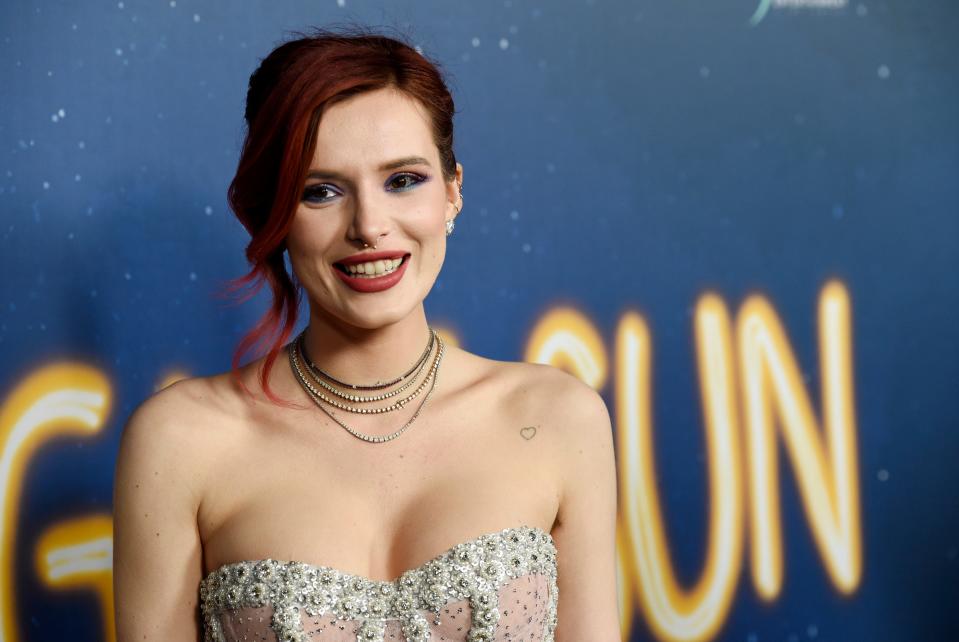 Bella Thorne poses at the premiere of 
