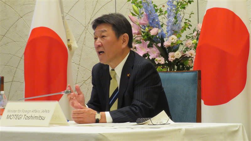 日本外相表示，研擬對台灣追加提供疫苗。（圖／翻攝自茂木敏充推特）