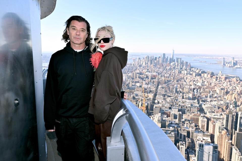 Gavin Rossdale and Xhoana X at the Empire State Building on March 22, 2024. Getty Images for Empire State Realty Trust