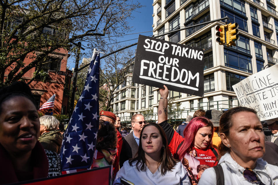 Image: Demonstrators Rally Against Covid-19 Mandates (Stephanie Keith / Bloomberg via Getty Images file)
