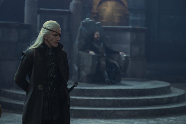 Prince Aemond Targaryen (Ewan Mitchell) squares off in the finale of "House of the Dragon."