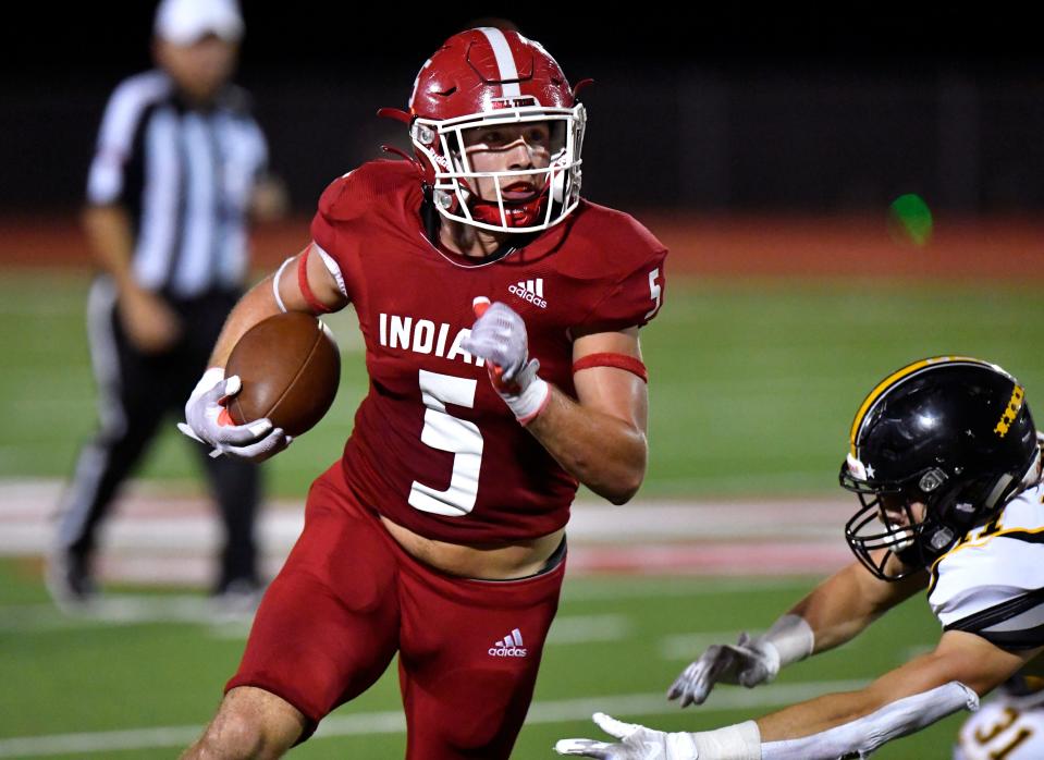 Jim Ned's Xavier Wishert carries the ball during Friday's game against Cisco on Sept. 17. Wishert is the 2021 Class 3A All-Big Country Player of the Year.