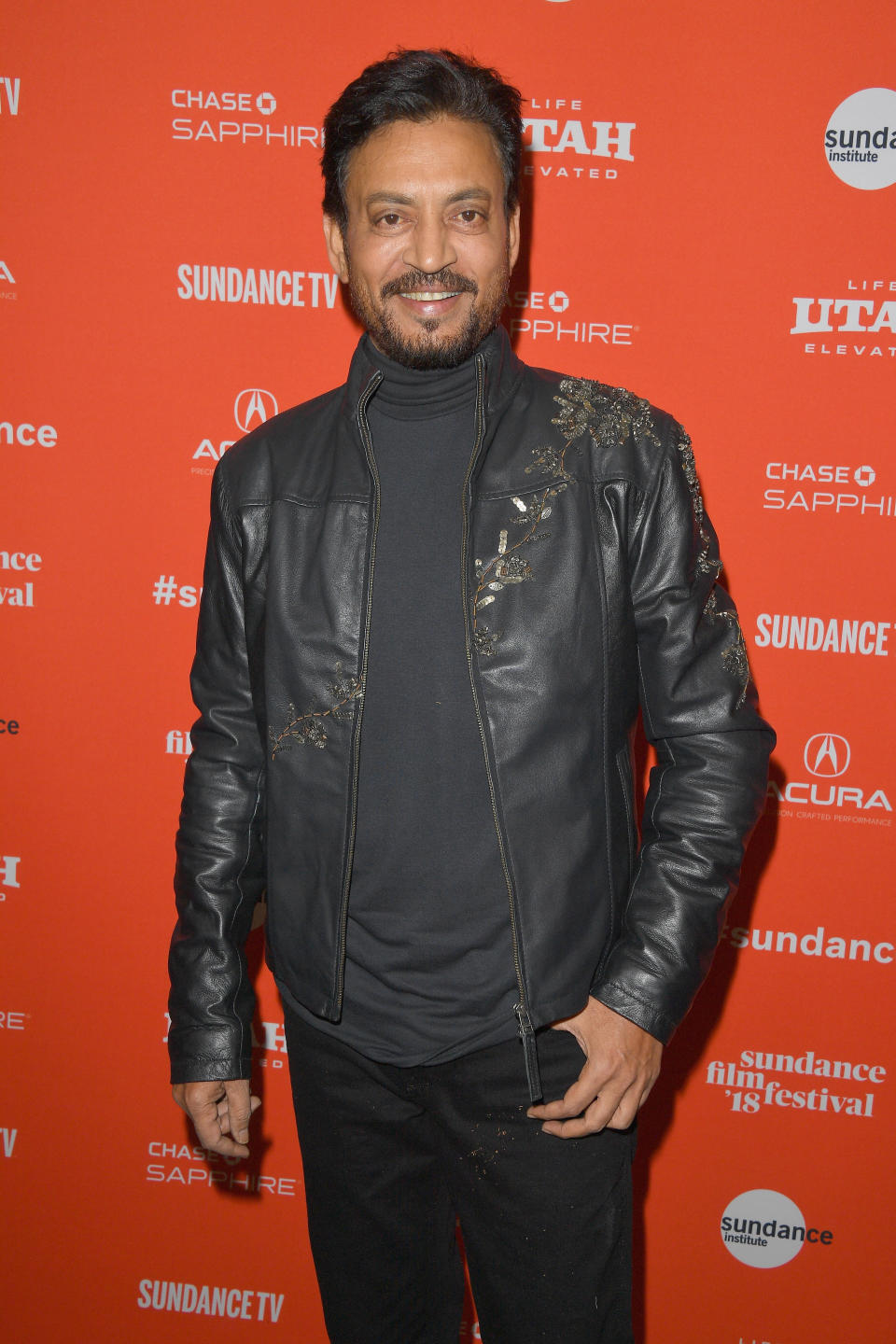 PARK CITY, UT - JANUARY 23:  Irrfan Khan attends the "Puzzle" Premiere at Eccles Center Theatre during the 2018 Sundance Film Festival on January 23, 2018 in Park City, Utah.  (Photo by George Pimentel/Getty Images)