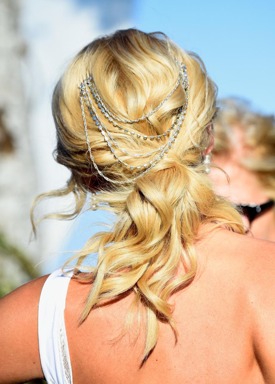 Half-up, half-down prom hairstyles: Add some bling
