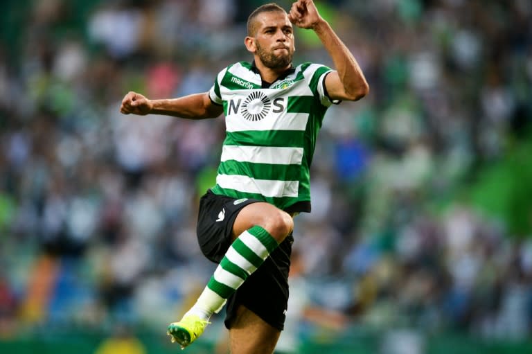 Sporting's Algerian forward Islam Slimani, who agreed a five-year contract, was allowed to leave Algeria's training camp to complete a move that surpassed the £16 million Leicester paid for Nigerian forward Ahmed Musa in July