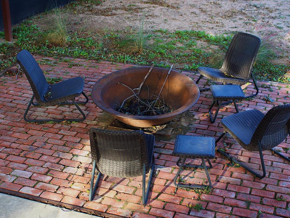 fixer upper shotgun house fire pit