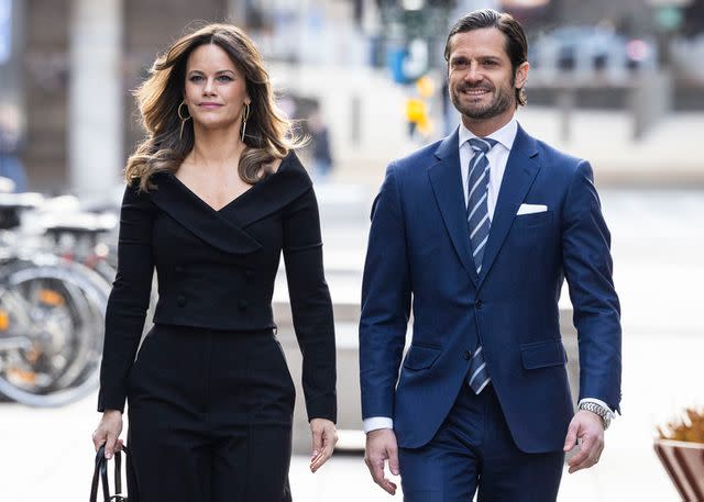 <p>Michael Campanella/Getty</p> Prince Carl Philip and Princess Sofia of Sweden at the Symposium "Ctrl+Rights For Increased Safety On The Net" at SPACE Stockholm on February 6, 2024.