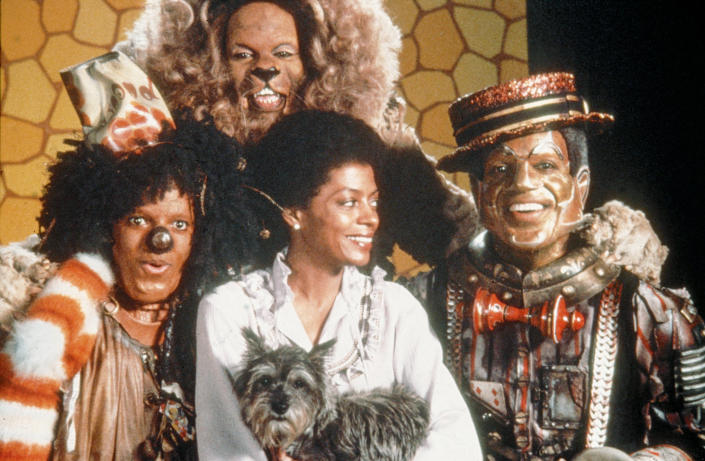 The Wiz, 1978. Michael Jackson, Ted Ross, Diana Ross and Nipsey Russell.  (Everett Collection)