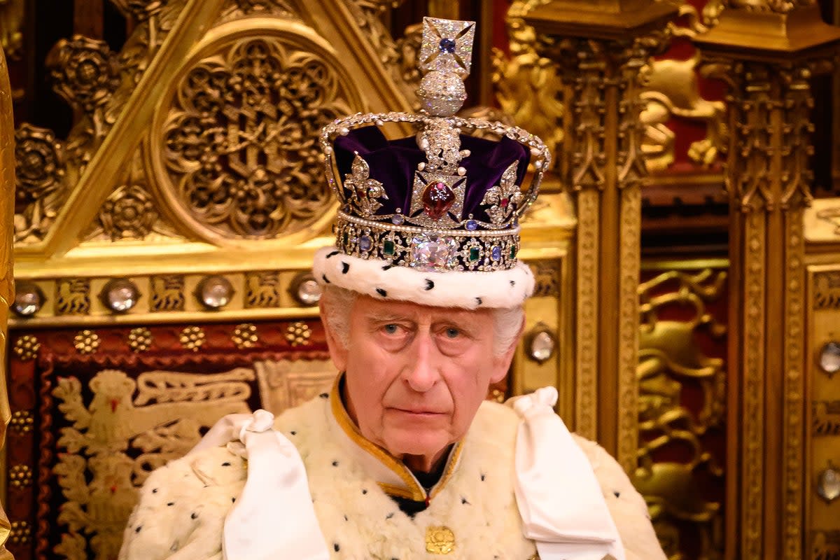 Charles delivers the King’s Speech during the State Opening of Parliament (PA Wire)