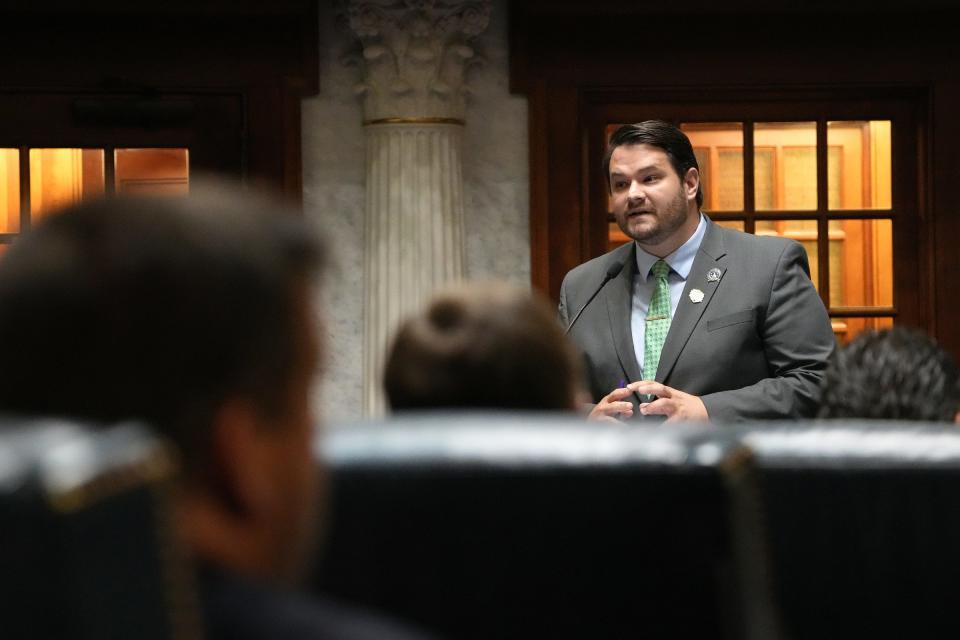 Sen. J.D. Ford speaks during special session Saturday, July 30, 2022, at the Indiana Statehouse in Indianapolis. 