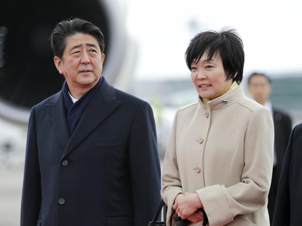 Japanese PM Shinzo Abe and his wife have been accused of giving a nationalist school a one million yen donation: EPA