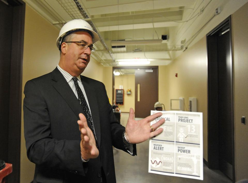 Mark Shlanta in the new SDN Communications data center in northwest Sioux Falls in 2011.