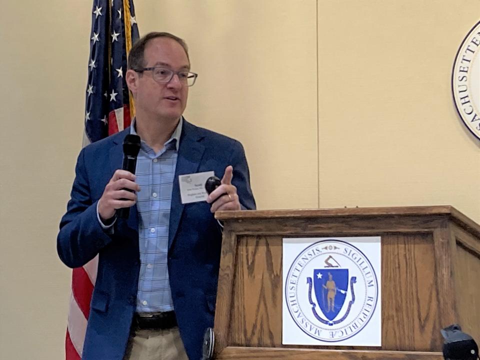 Dr. Scott Weiner, emergency department physician at Brigham & Women's, at a legislative briefing Thursday.