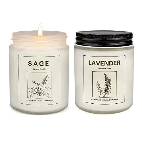 9) Sage and Lavender Candles (Pack of 2)