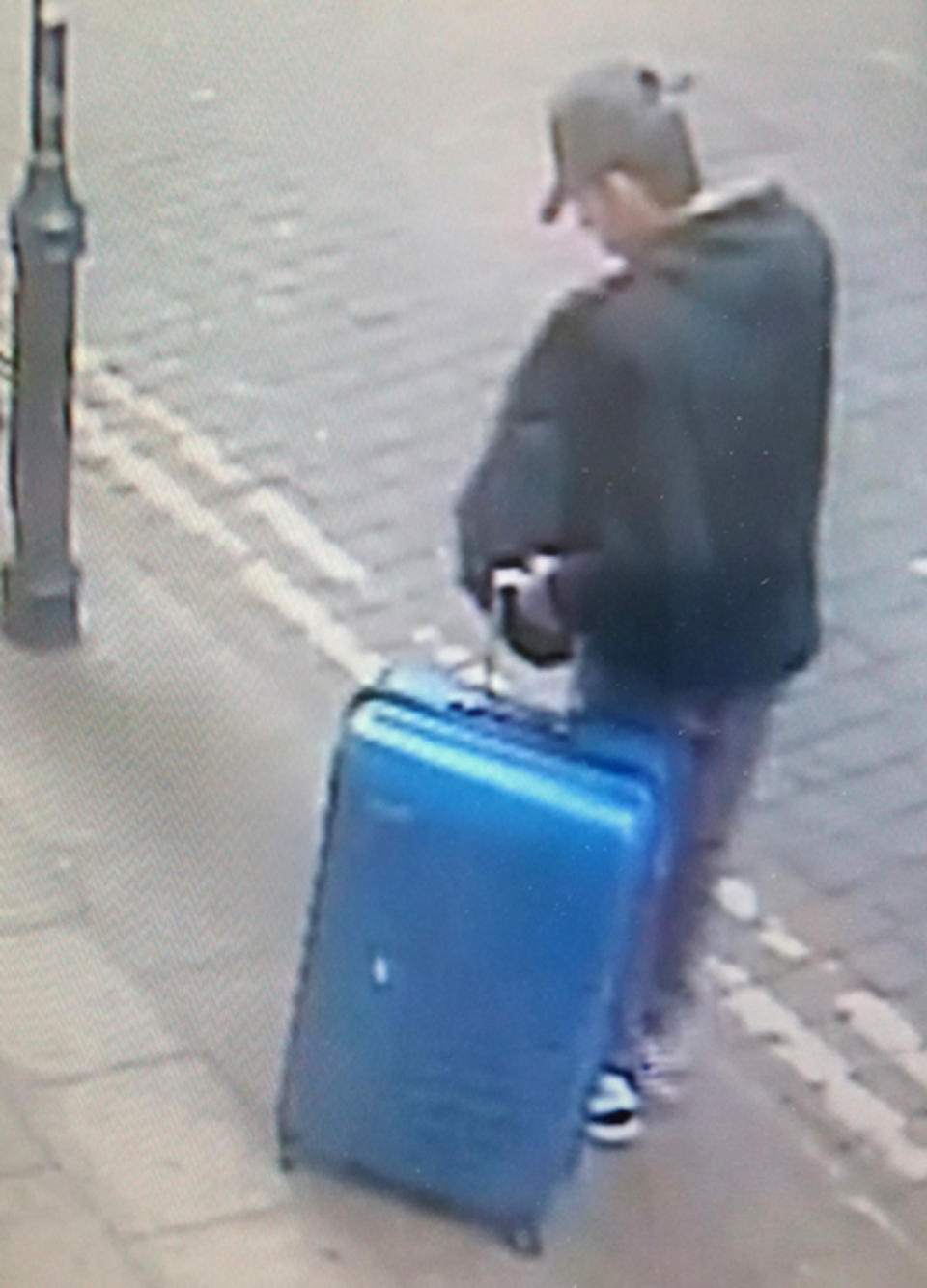 <p>CCTV image of Salman Abedi in an unknown location of the city center in Manchester, England on May 22, 2017. (Greater Manchester Police via AP) </p>