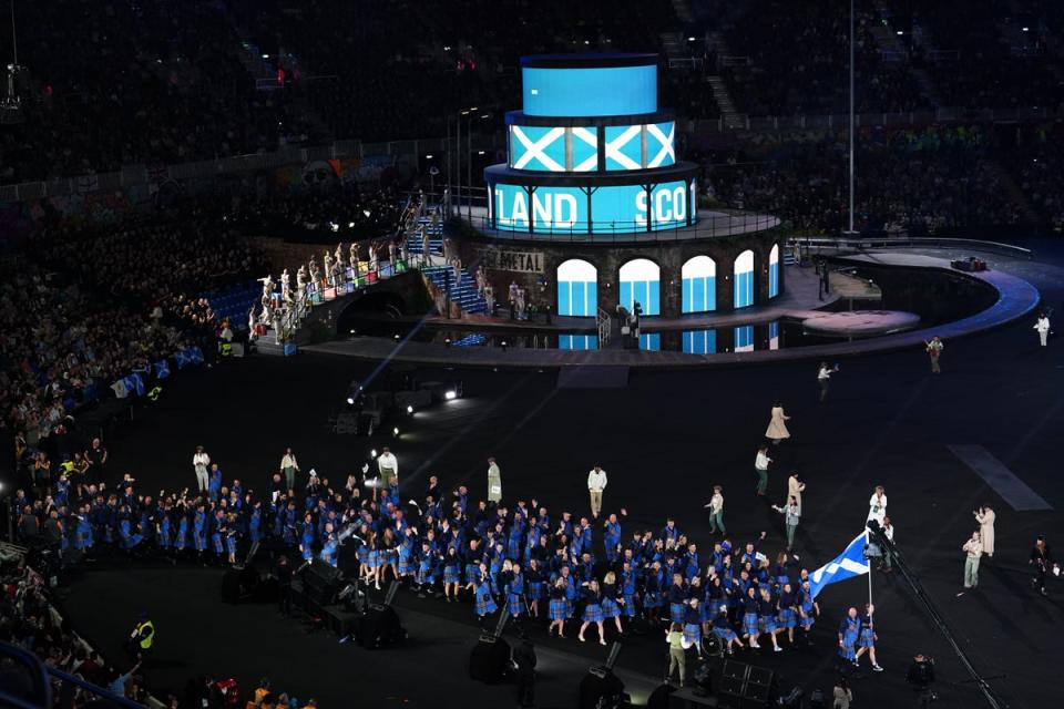 Scotland were among 72 Commonwealth nations and territories to enter Alexander Stadium (Mike Egerton/PA) (PA Wire)