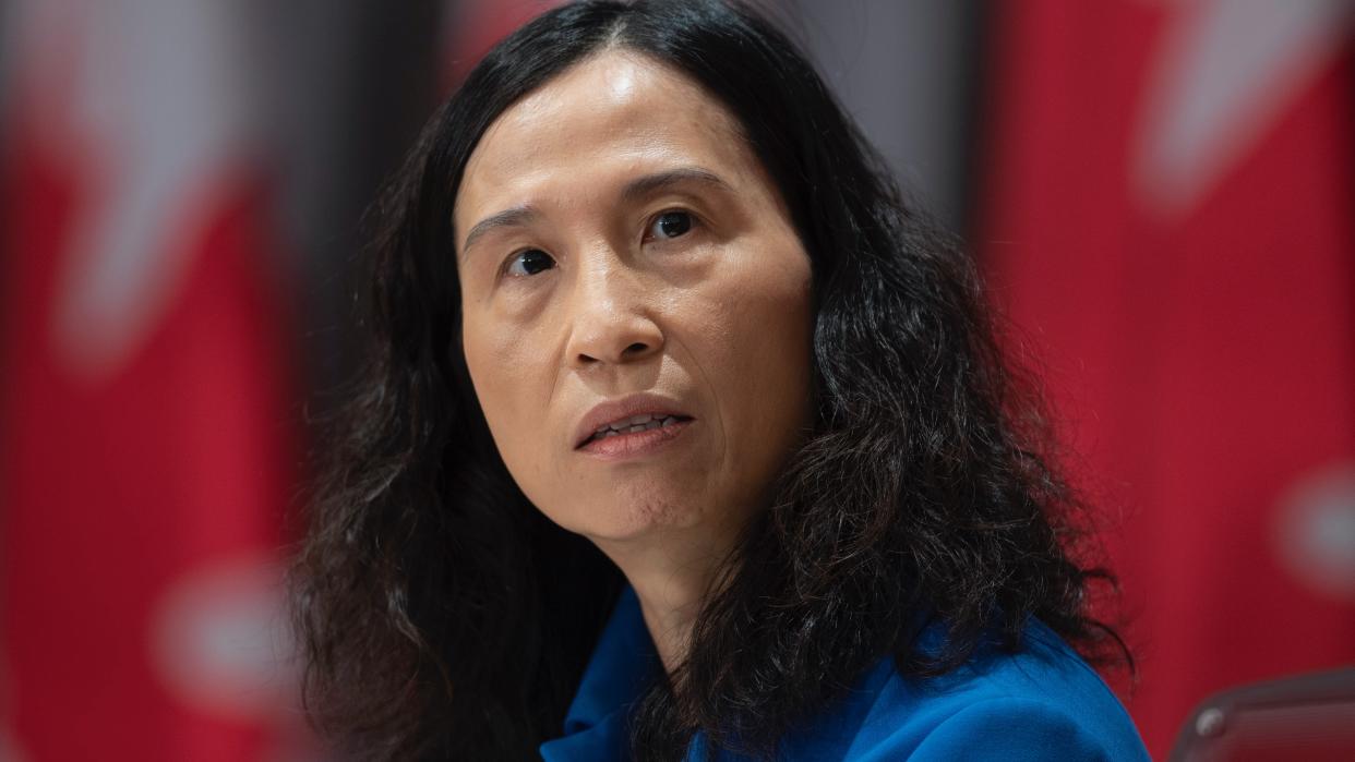 Chief Public Health Officer Theresa Tam listens to a question during a news conference Tuesday May 19, 2020 in Ottawa. (THE CANADIAN PRESS/Adrian Wyld)