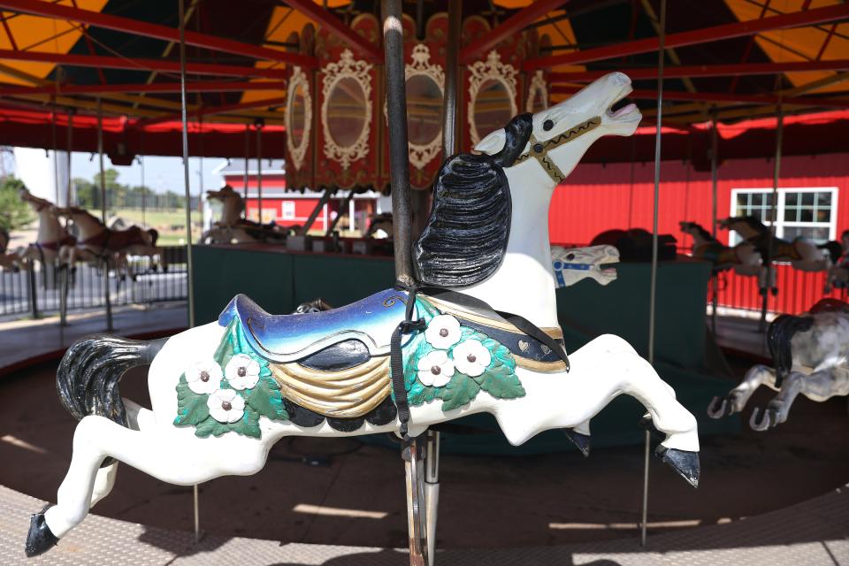 A 1970s-era Theel carousel is a feature attraction as the Orr Family Farm in Oklahoma City.