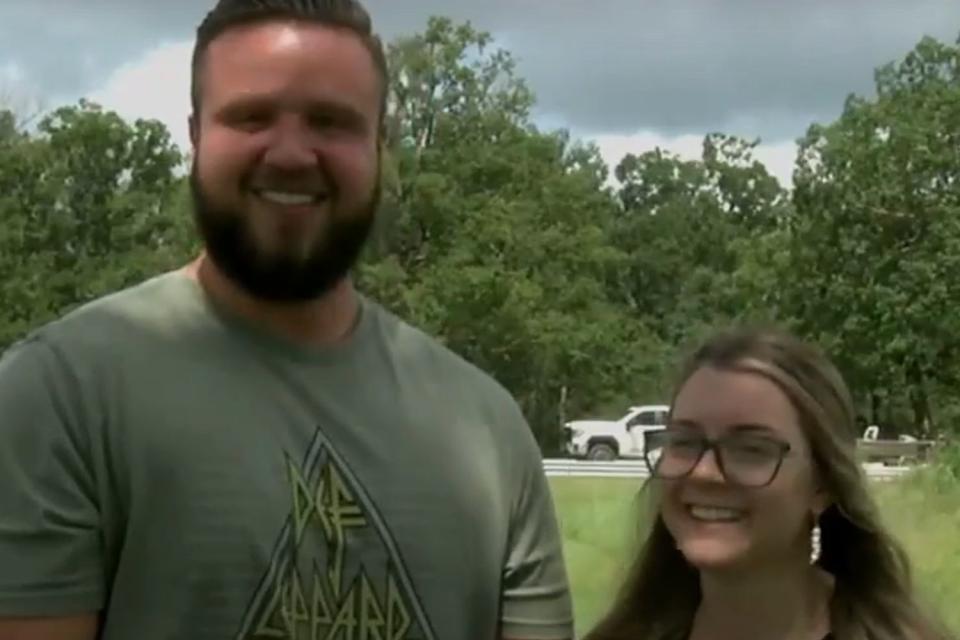 <p>KLTV 7/YouTube</p>  TJ Spangler and Autumn McElroy