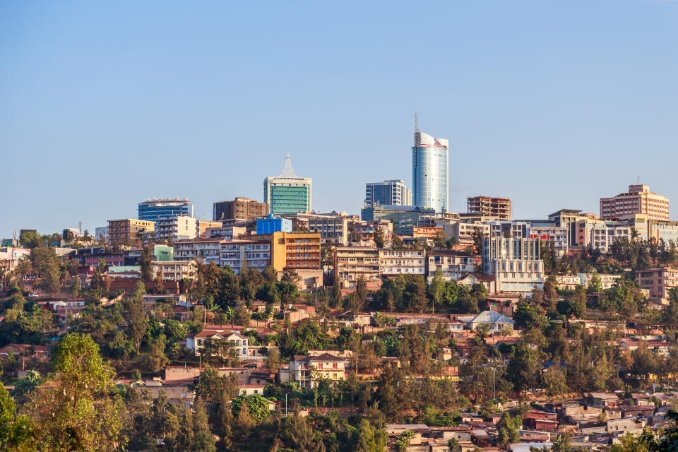 Panoramic view at the city bussiness district of Kigali, Rwanda, 2016