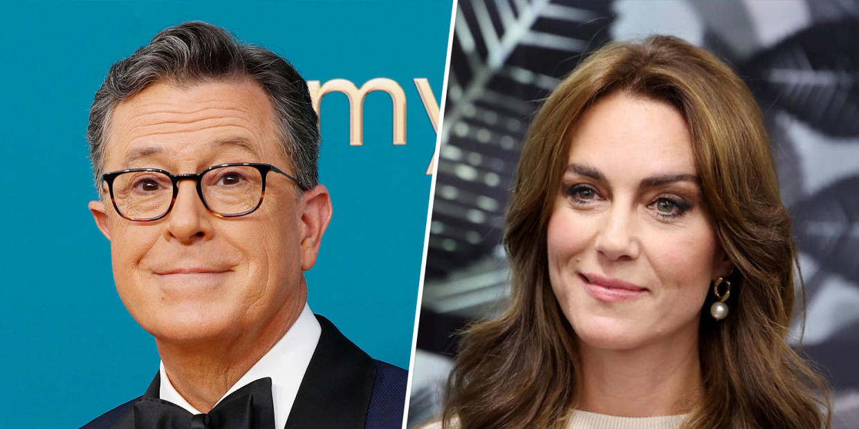 Stephen Colbert / Kate Middleton (Trae Patton/NBC via Getty Images / Chris Jackson / Getty Images)