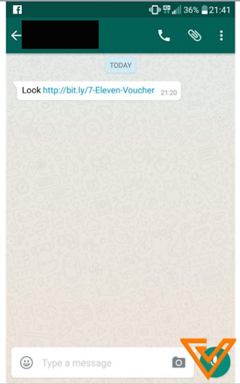 whatsapp 7 eleven voucher virus