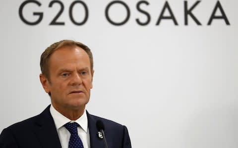 European Council President Donald Tusk said he "strongly disagrees" with Vladimir Putin's claim that liberalism is obsolete - Credit: Reuters