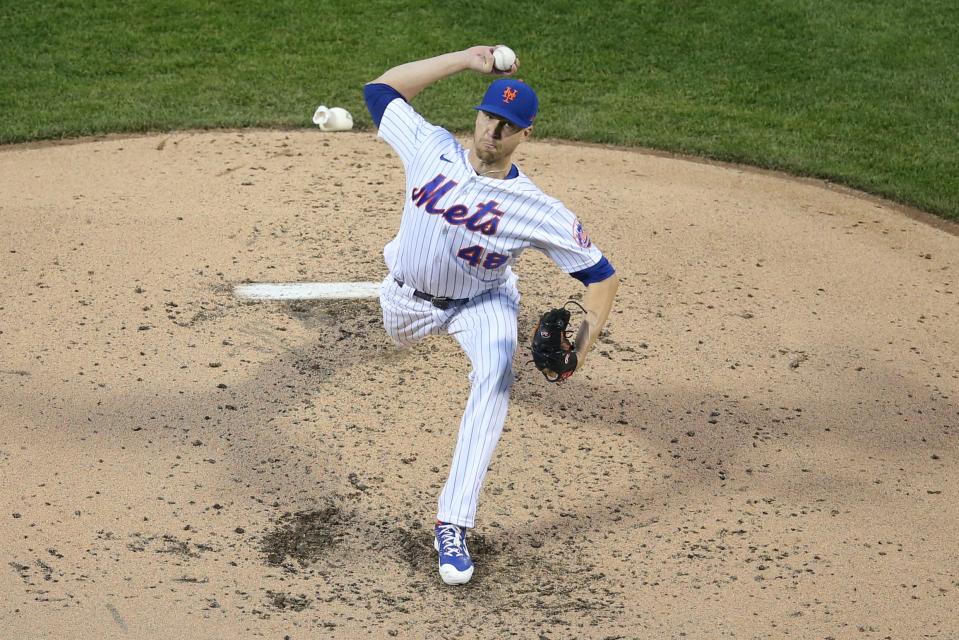 Mets pitcher Jacob deGrom has given up a total of four earned runs in his first eight starts of the 2021 season.