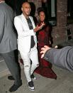 <p>Alicia Keys and Swizz Beatz also decided to keep it chill and party on into the evening in the outfits they started the evening in. (Photo: Splash)</p>