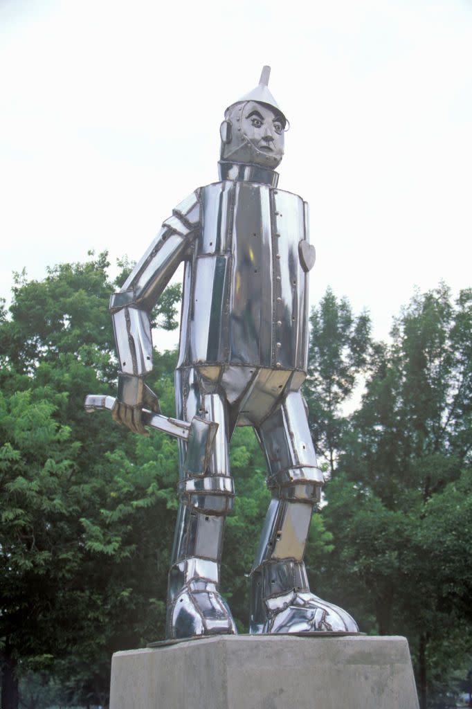 tin man statue at oz park, chicago, illinois