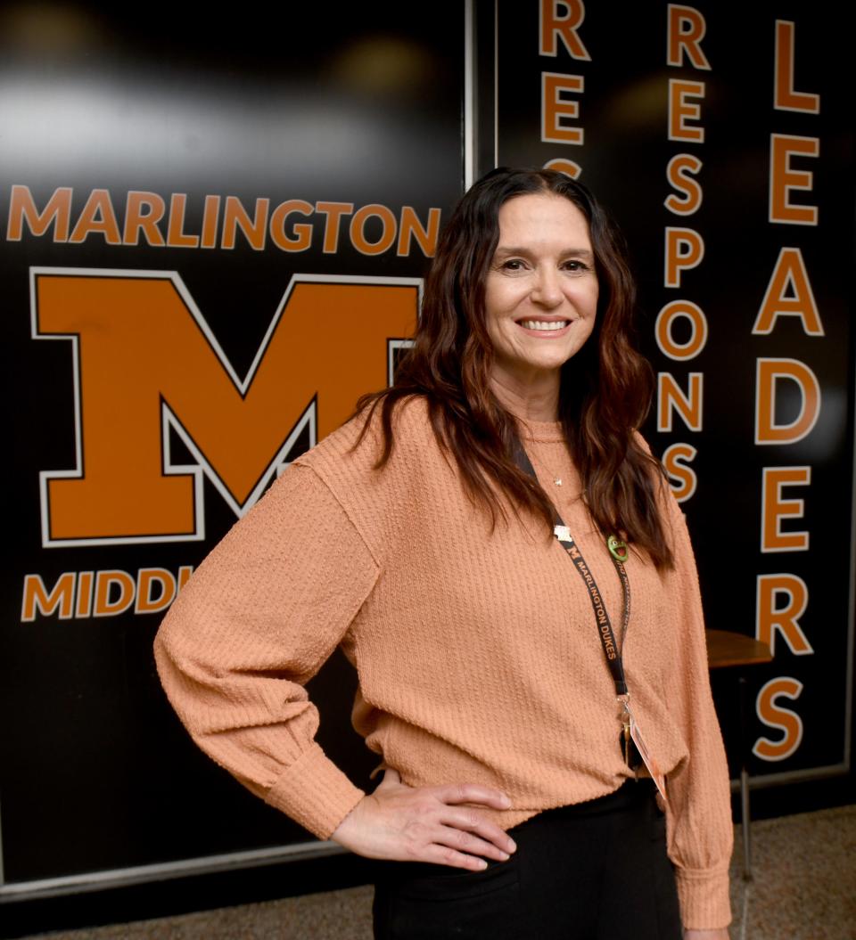 Angie Hattery, sixth-grade science teacher at Marlington Middle School, is an October teacher of the month for The Canton Repository. Hattery was photographed Wednesday, Oct. 4, 2023, at school.