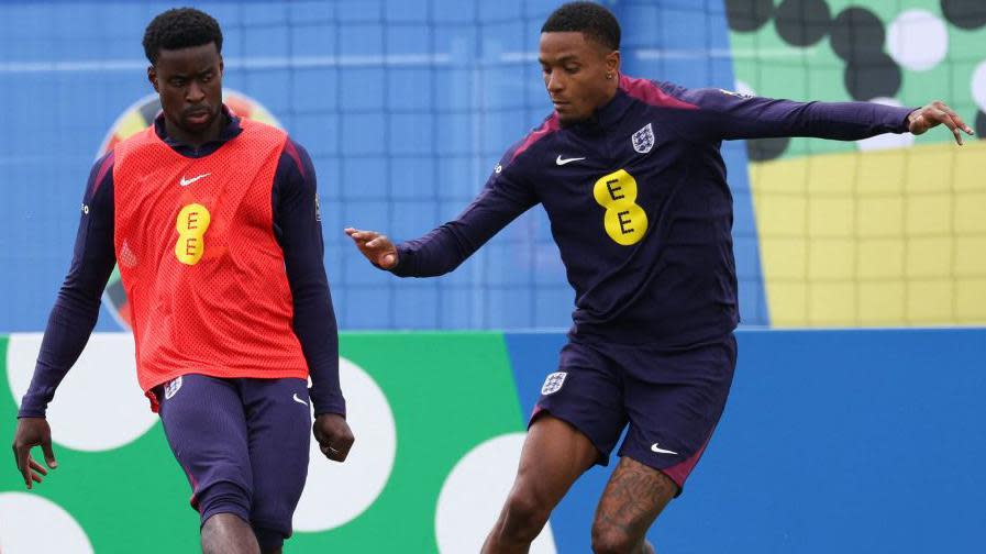 Marc Guehi and Ezri Konsa in England training