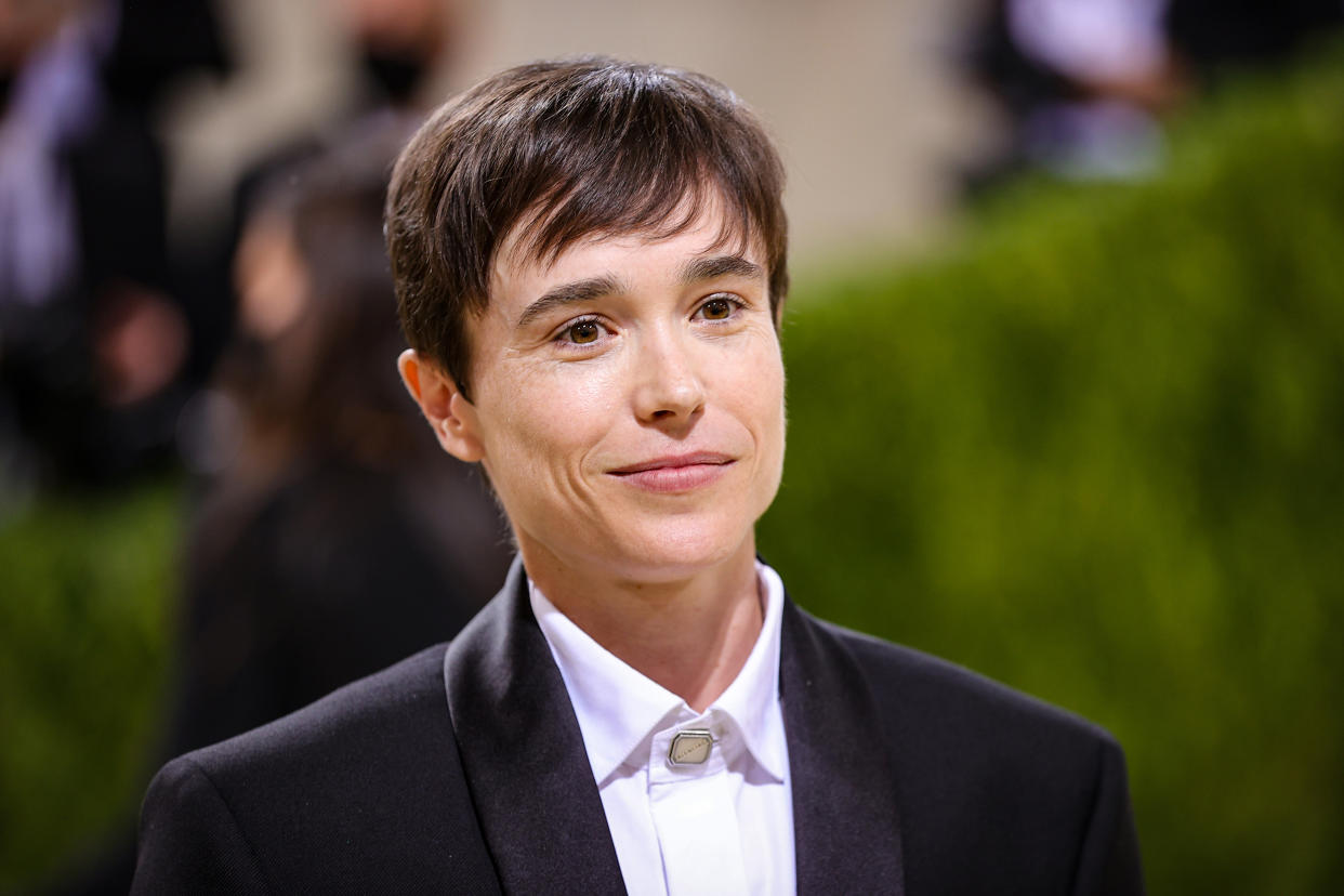 Elliot Page attends The 2021 Met Gala at Metropolitan Museum of Art on Sept. 13, 2021 in New York. (Theo Wargo / Getty Images file)