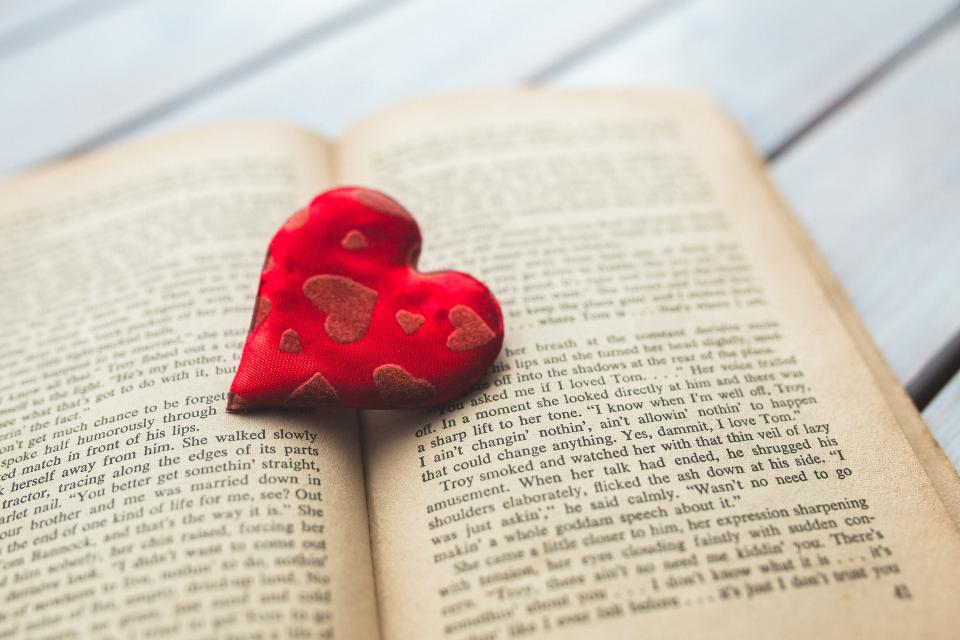 Book with love heart