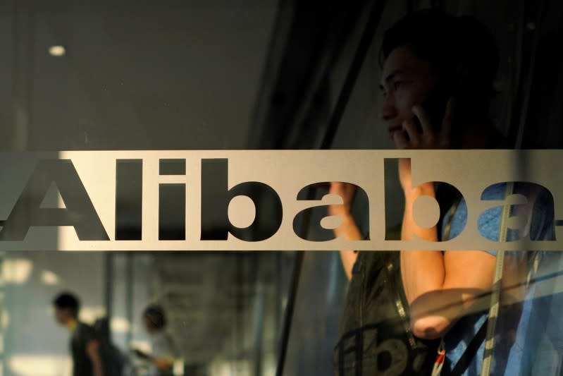 FILE PHOTO: The logo of Alibaba Group is seen at the company's headquarters in Hangzhou
