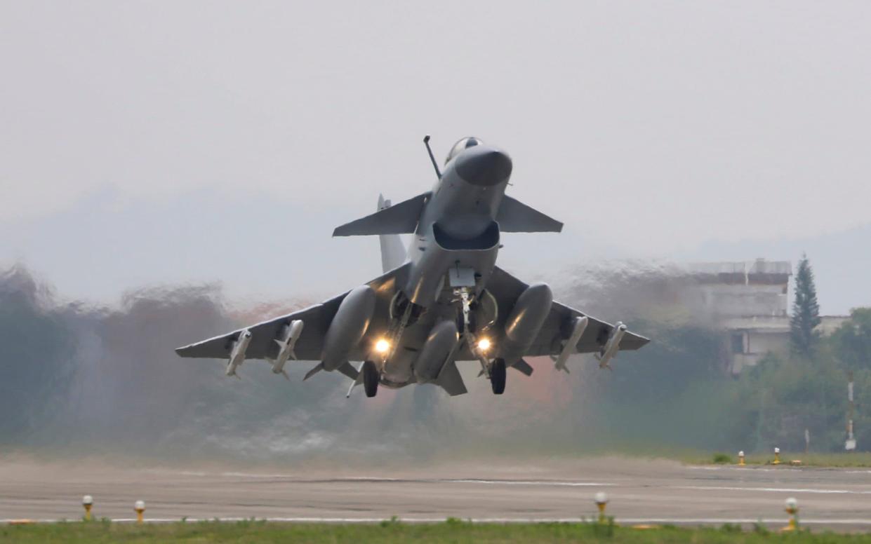 Fighter jet takes off during military drill around Taiwan - Wang Zixiao/Xinhua