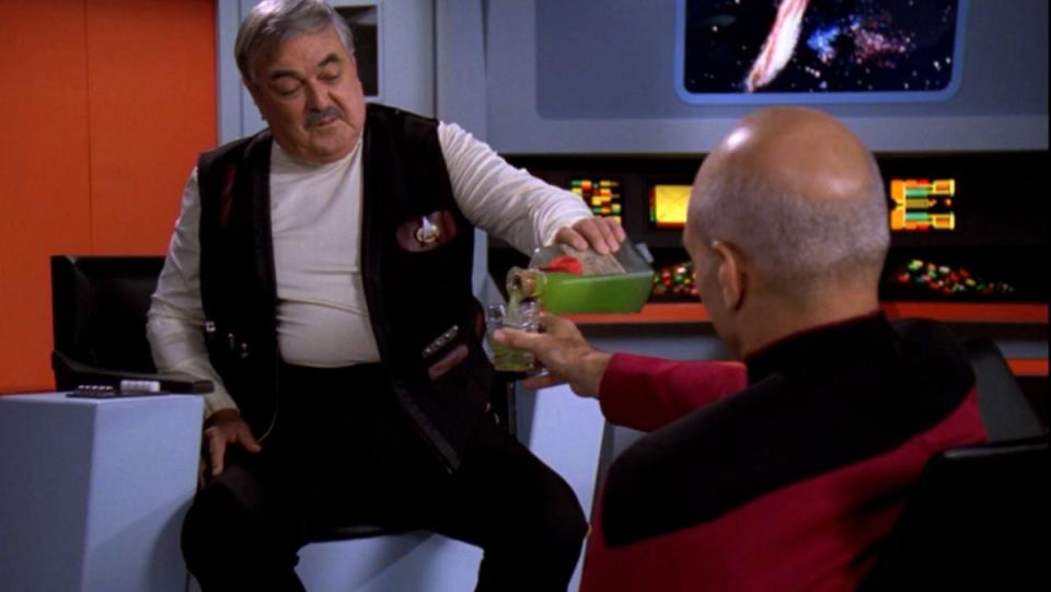 Scotty and Captain Picard in the Next Generation episode Relics.