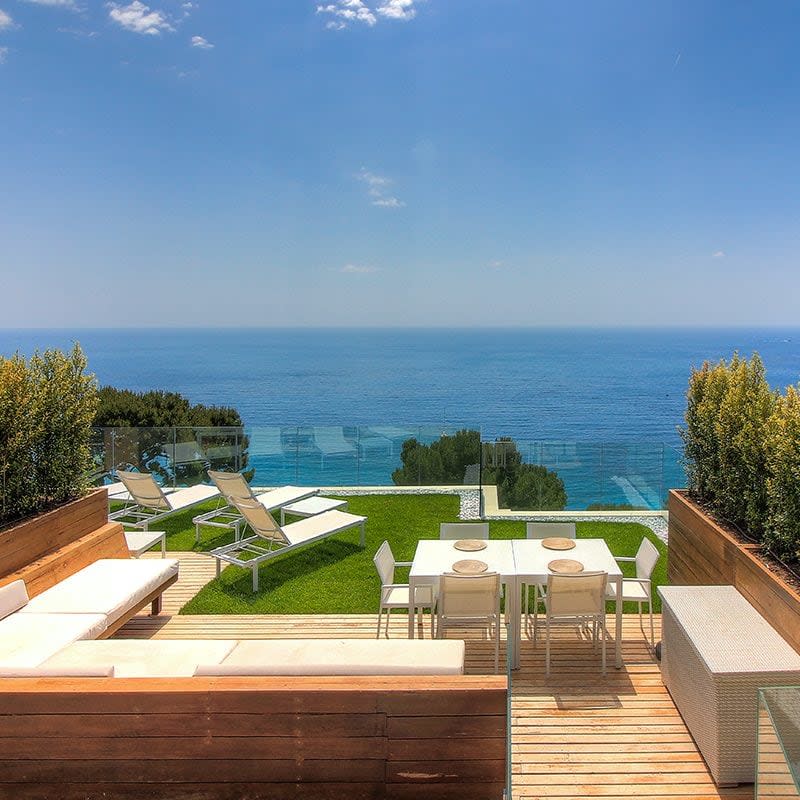 The uninterrupted view of the Mediterranean, as seen from the rooftop of Villa Med
