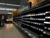 FILE PHOTO: Empty shelves are seen at a Sainsbury's store in south London as the numbers of coronavirus cases continues to rise around the world