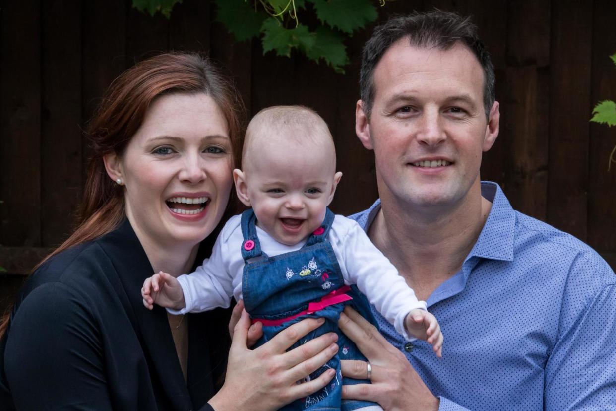 Miracle girl: Parents Louise and David with baby Abi: Alex Lentati