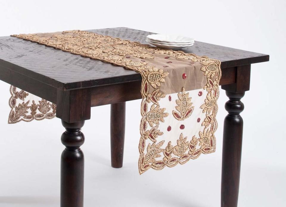 The Best Table Runner Option Rosdorf Park Adwin Hand Beaded Table Runner