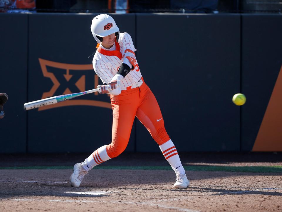 Oklahoma State's Kiley Naomi hit two more home runs over the weekend, bringing her season total to a team-best seven.