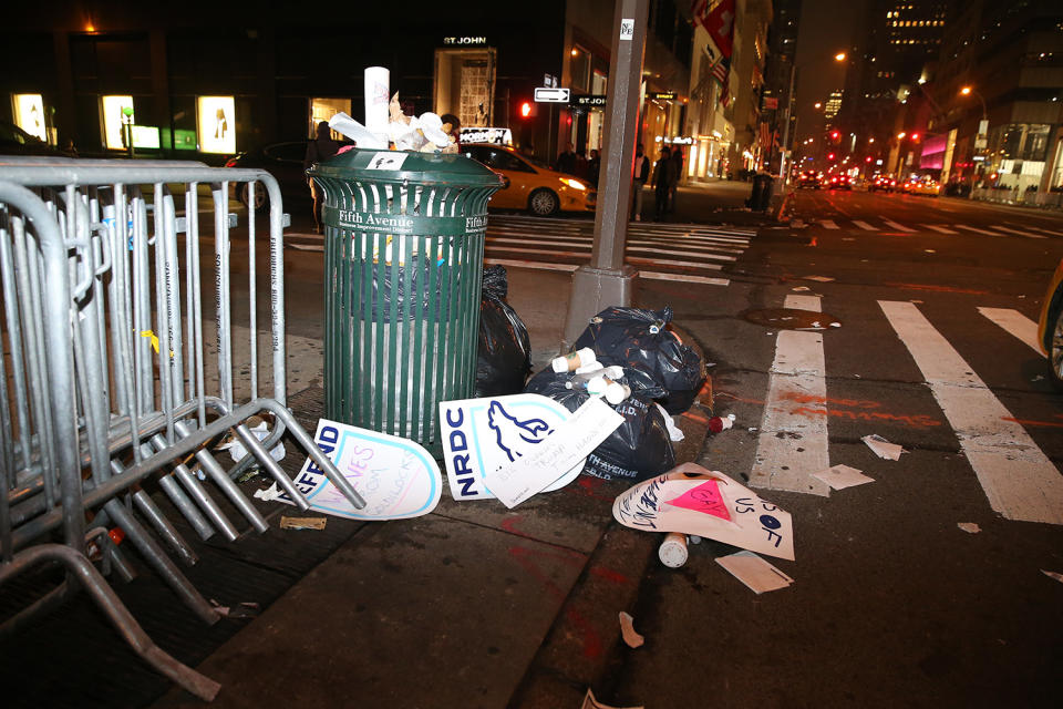 Discarded protest signs from the Women’s March in NYC