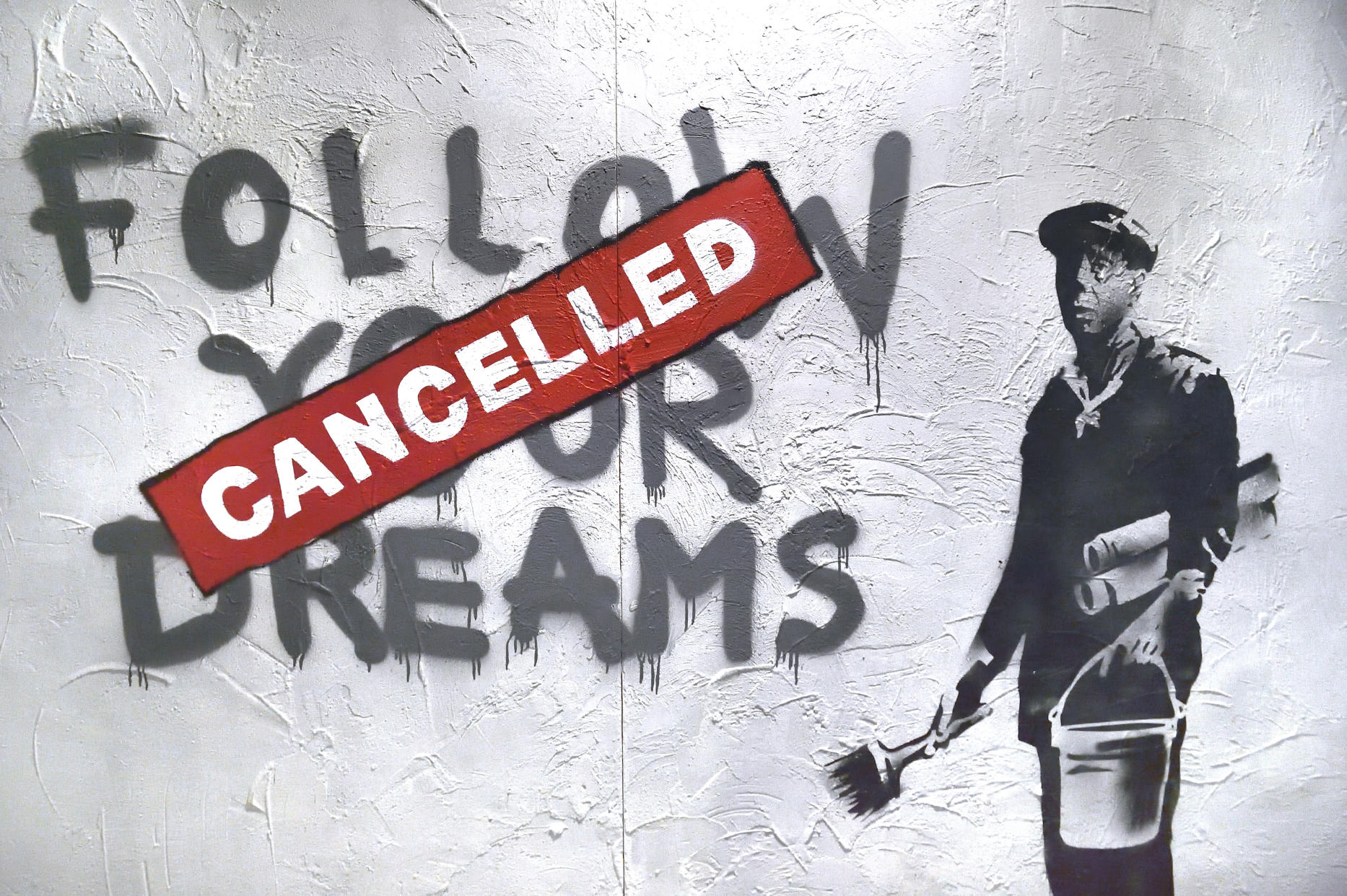 Banksy's has become famous for his distinctive street art. (Getty)