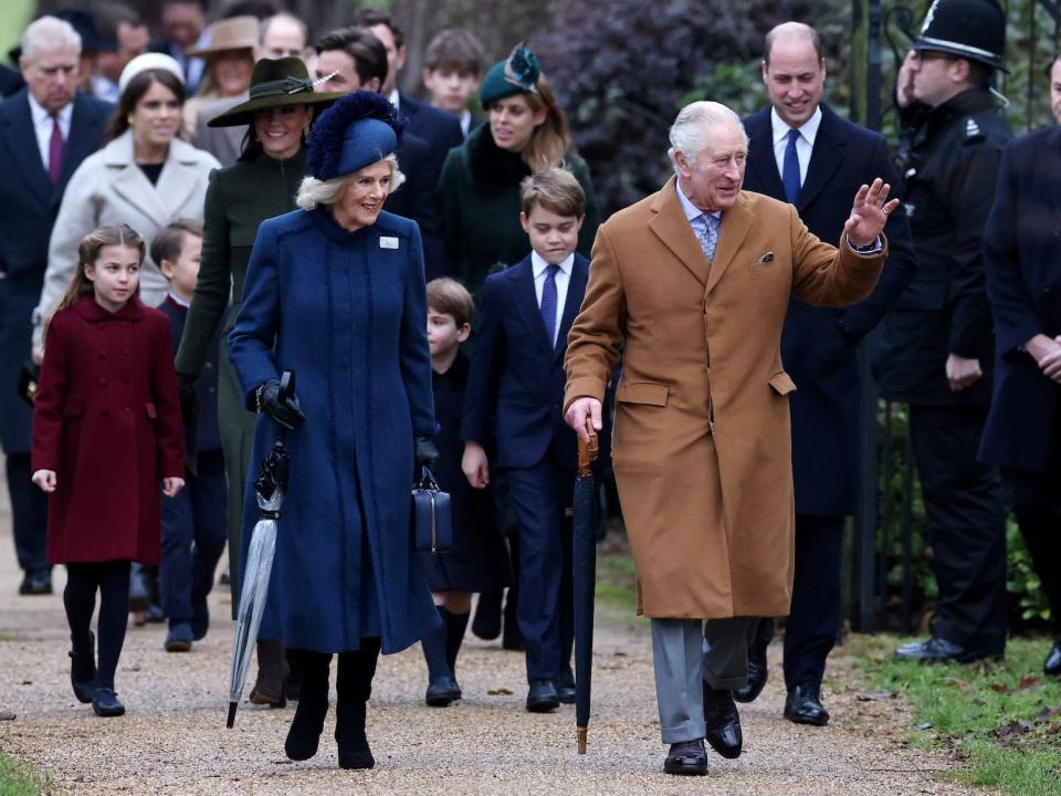 The royal family ttend the Christmas Day service at St Mary Magdalene Church on December 25, 2022 in Sandringham, Norfolk.